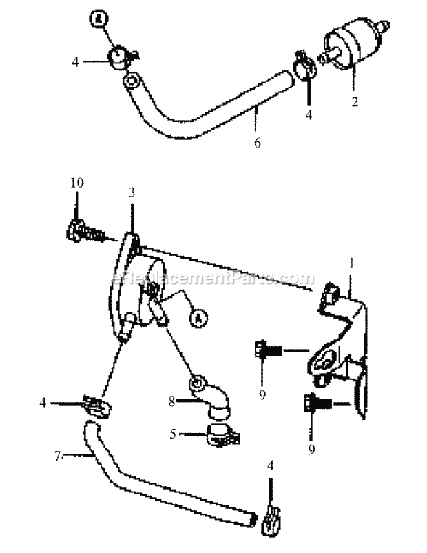 Fh601v As08 Fuel Delivery System Diagram and Parts List for M48-KW 53AB5DAV150-19-HP Cub Cadet Lawn Tractor